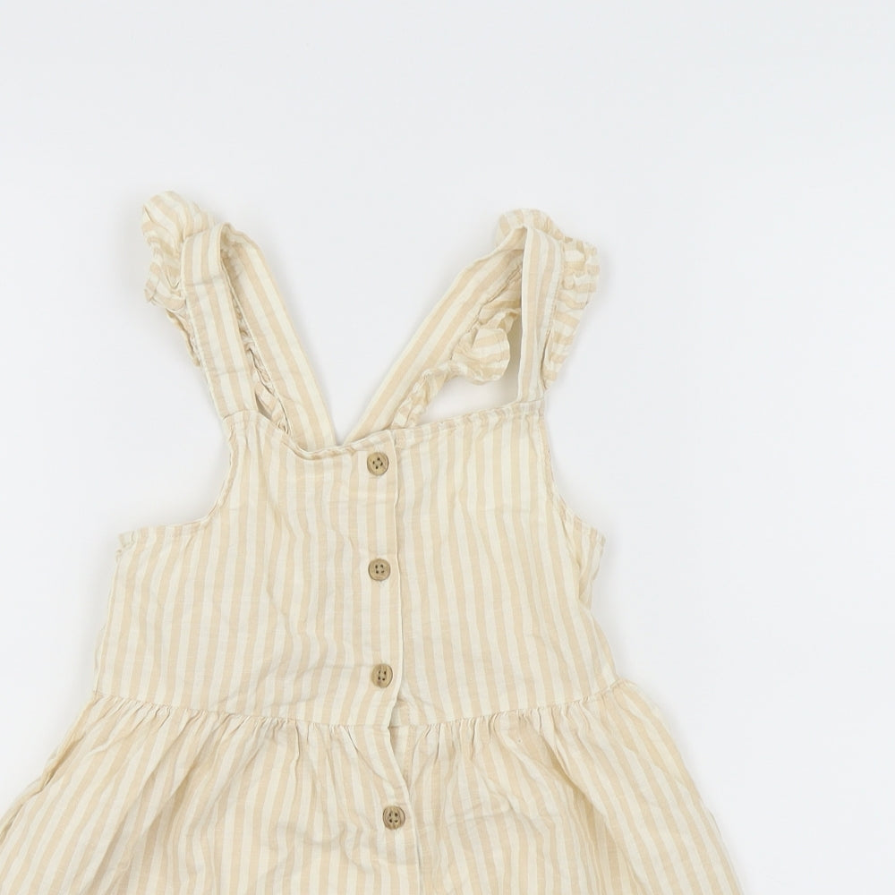 H&M Girls White Striped  A-Line  Size 4 Years