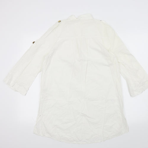 Preworn Womens White   Basic Blouse Size S  - Front Pockets