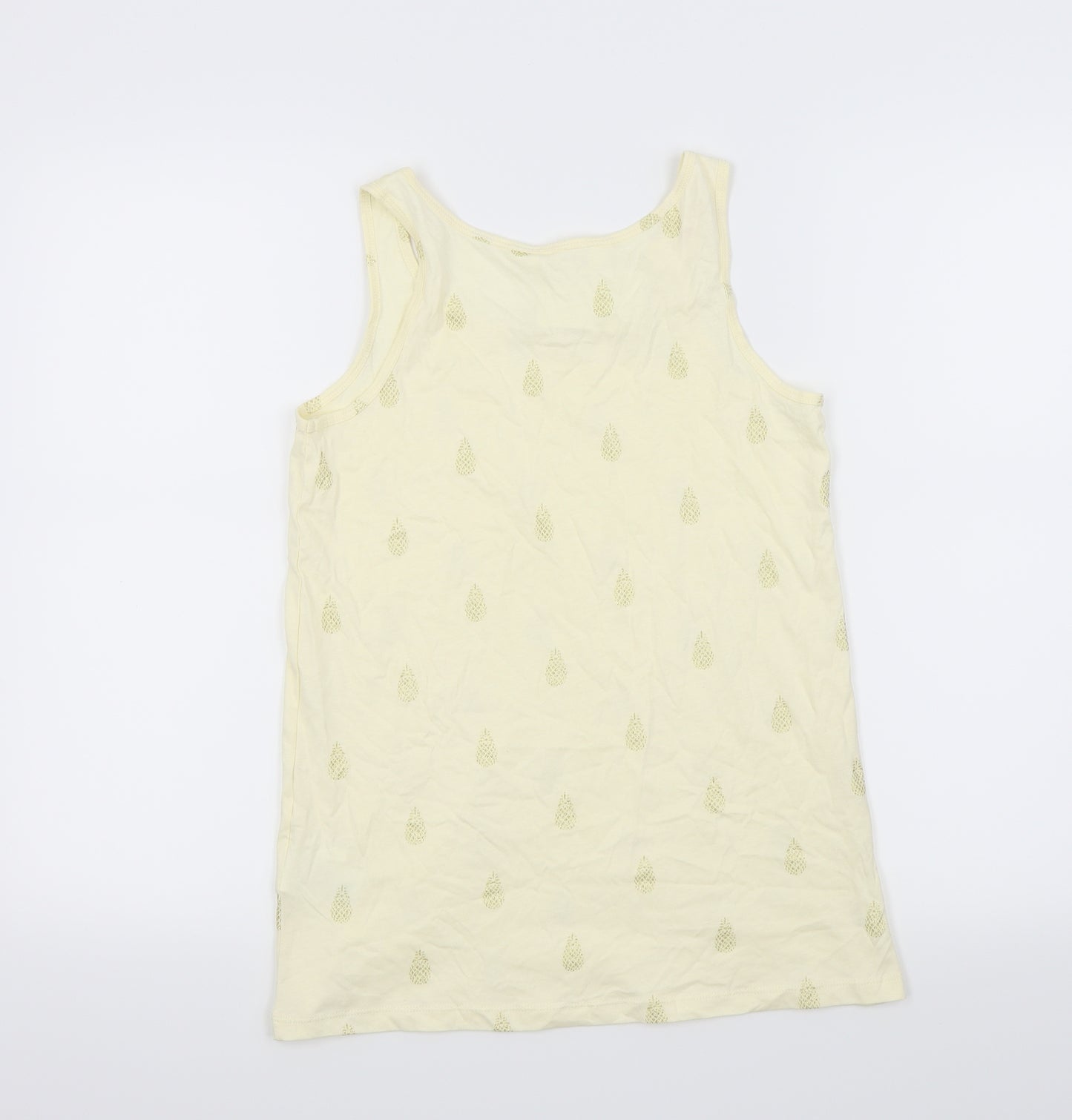 H&M Girls Yellow   Basic Tank Size 14 Years  - Pineapple print