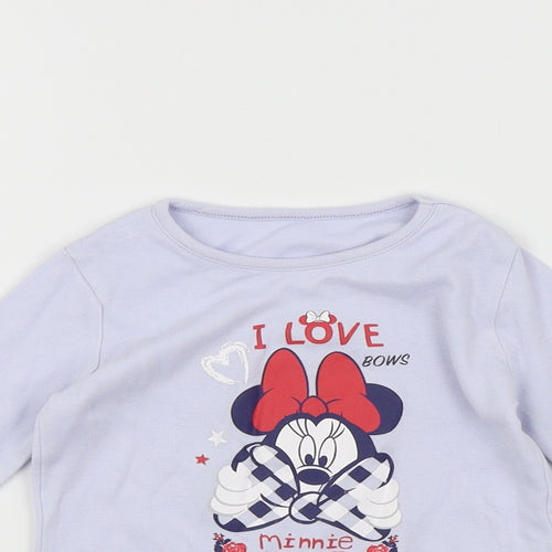 George Girls Blue   Basic T-Shirt Size 12-18 Months  - Minnie mouse
