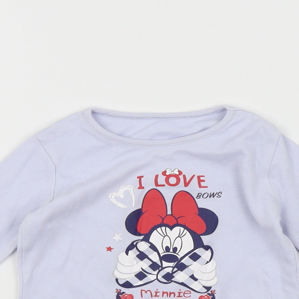 George Girls Blue   Basic T-Shirt Size 12-18 Months  - Minnie mouse