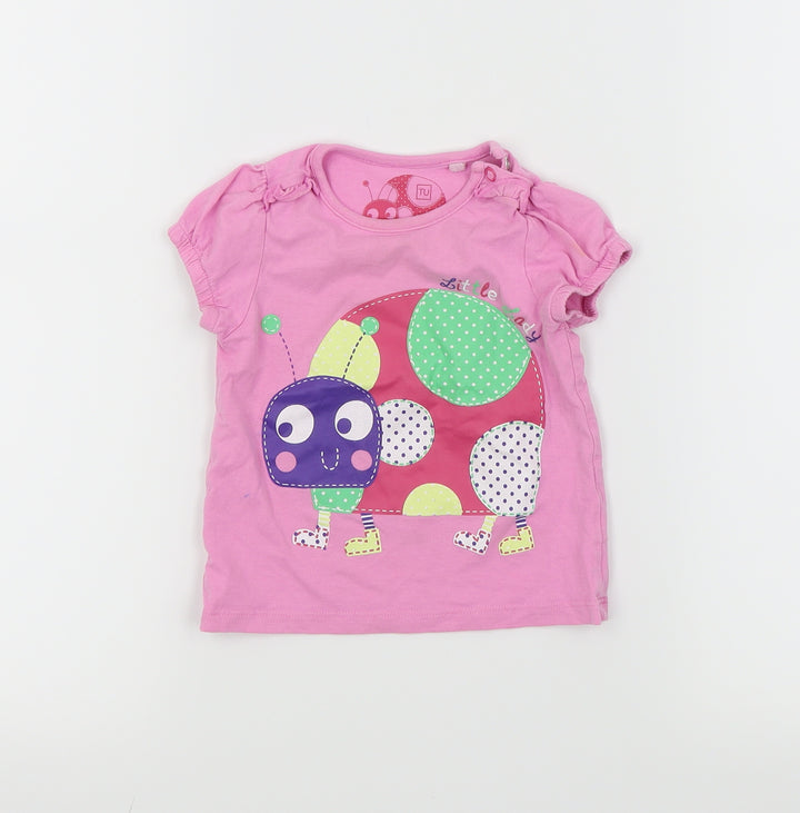 TU Girls Pink   Basic T-Shirt Size 9-12 Months  - Ladybird