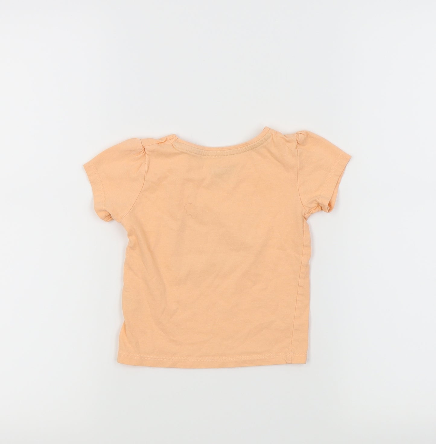 Primark Girls Orange   Basic T-Shirt Size 12-18 Months  - Melons