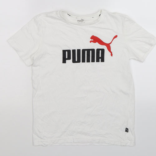 PUMA Boys White   Basic T-Shirt Size 11-12 Years