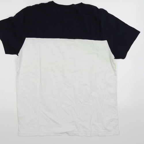 US Auth Mens White Colourblock   T-Shirt Size L