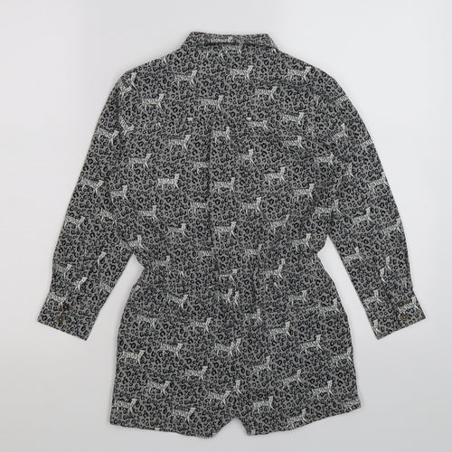 NEXT Girls Grey Animal Print  Jumpsuit One-Piece Size 6 Years  - cats