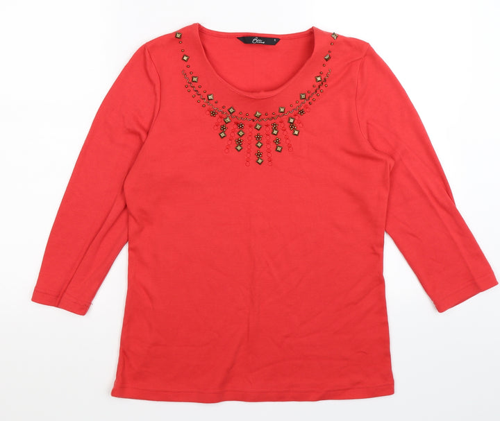 Bonmarché Womens Red   Basic T-Shirt Size 10