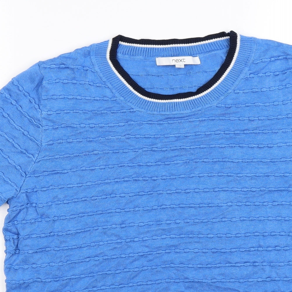 NEXT Womens Blue Striped Knit Pullover Jumper Size 18