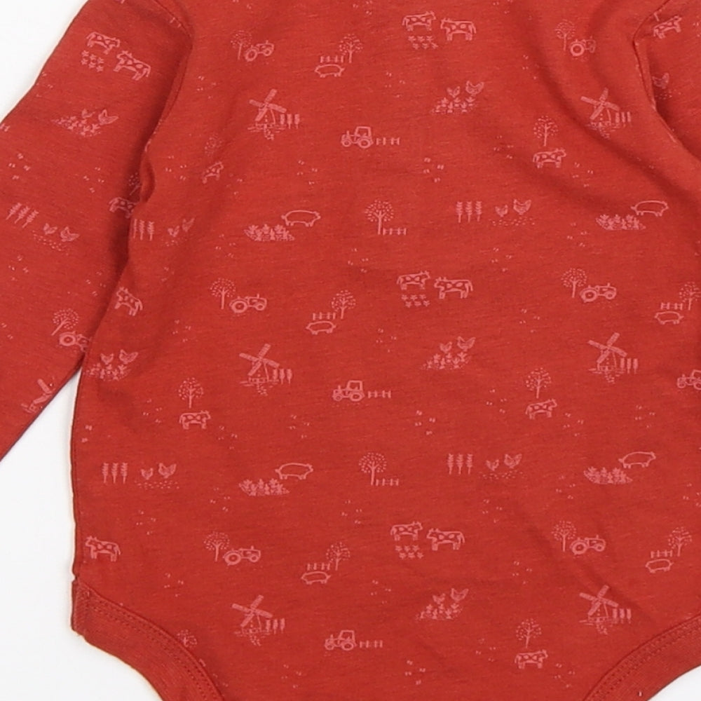 TU Baby Brown Animal Print  Babygrow One-Piece Size 3-6 Months  - farm animals