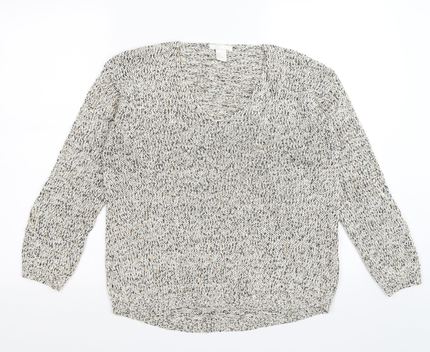 H&M Womens Beige  Knit Pullover Jumper Size M