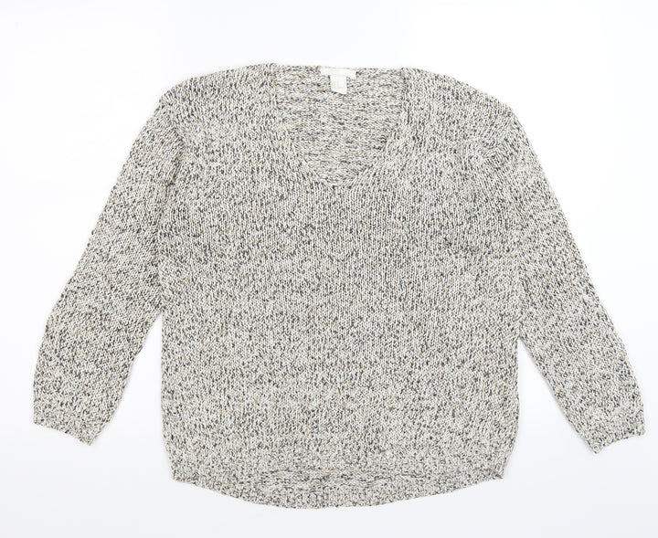 H&M Womens Beige  Knit Pullover Jumper Size M