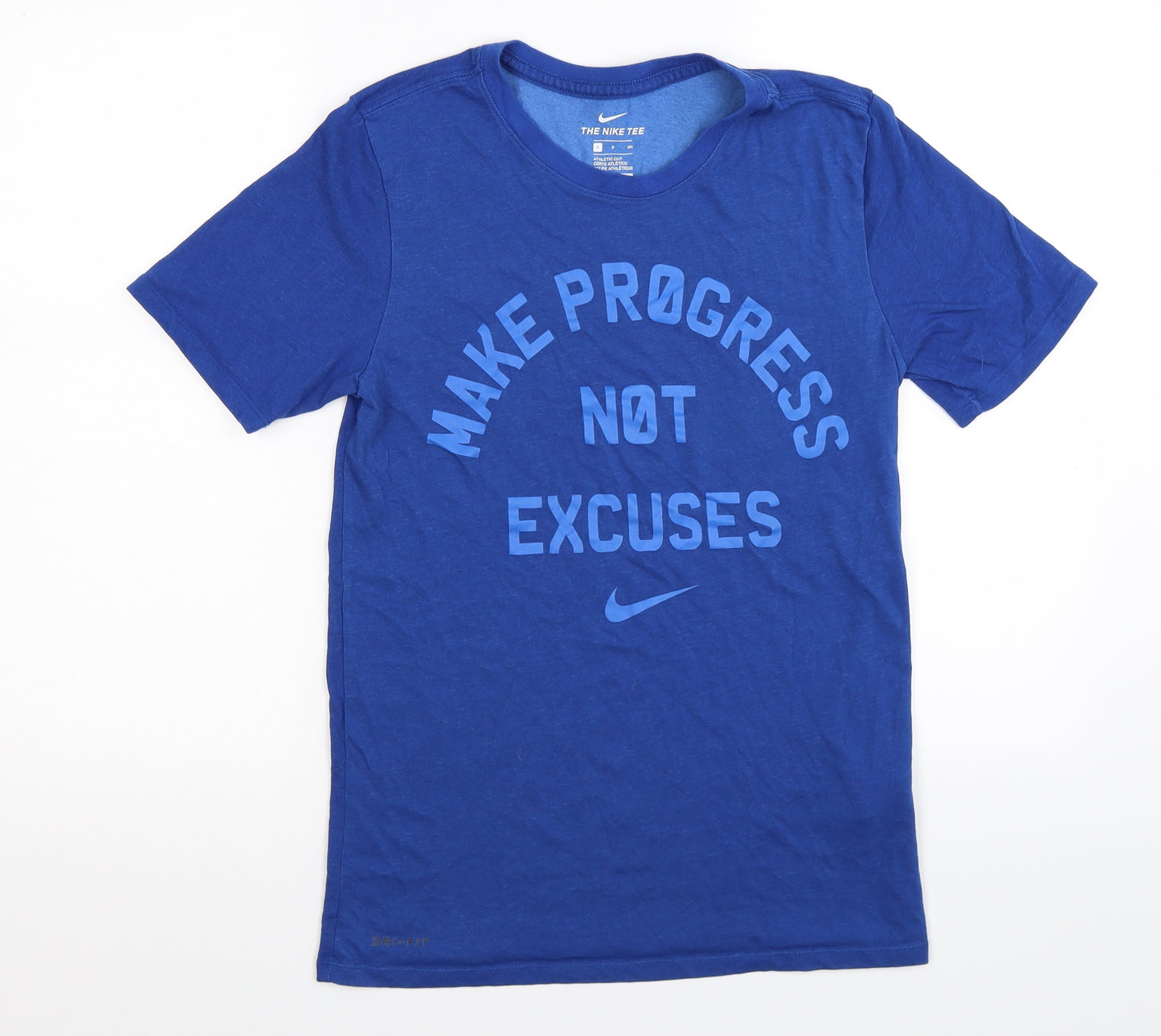 Nike Mens Blue    T-Shirt Size S  - Make Progress Not Excuses