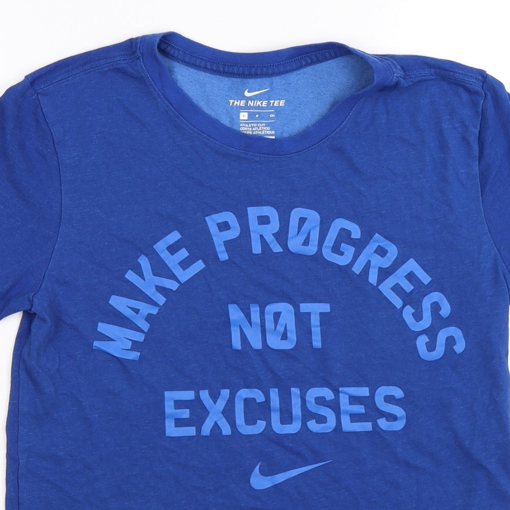Nike Mens Blue    T-Shirt Size S  - Make Progress Not Excuses