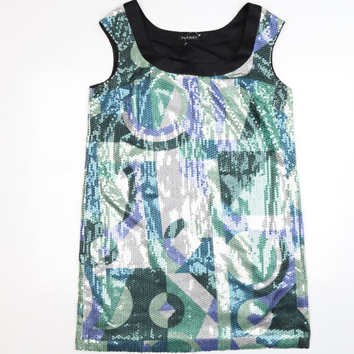 planet Womens Green Geometric  Shirt Dress  Size 16