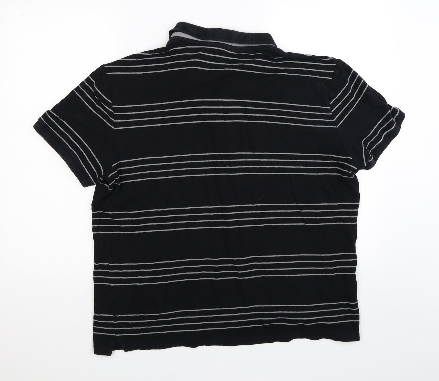 Calvin Klein Mens Black Striped   Polo Size 2XL