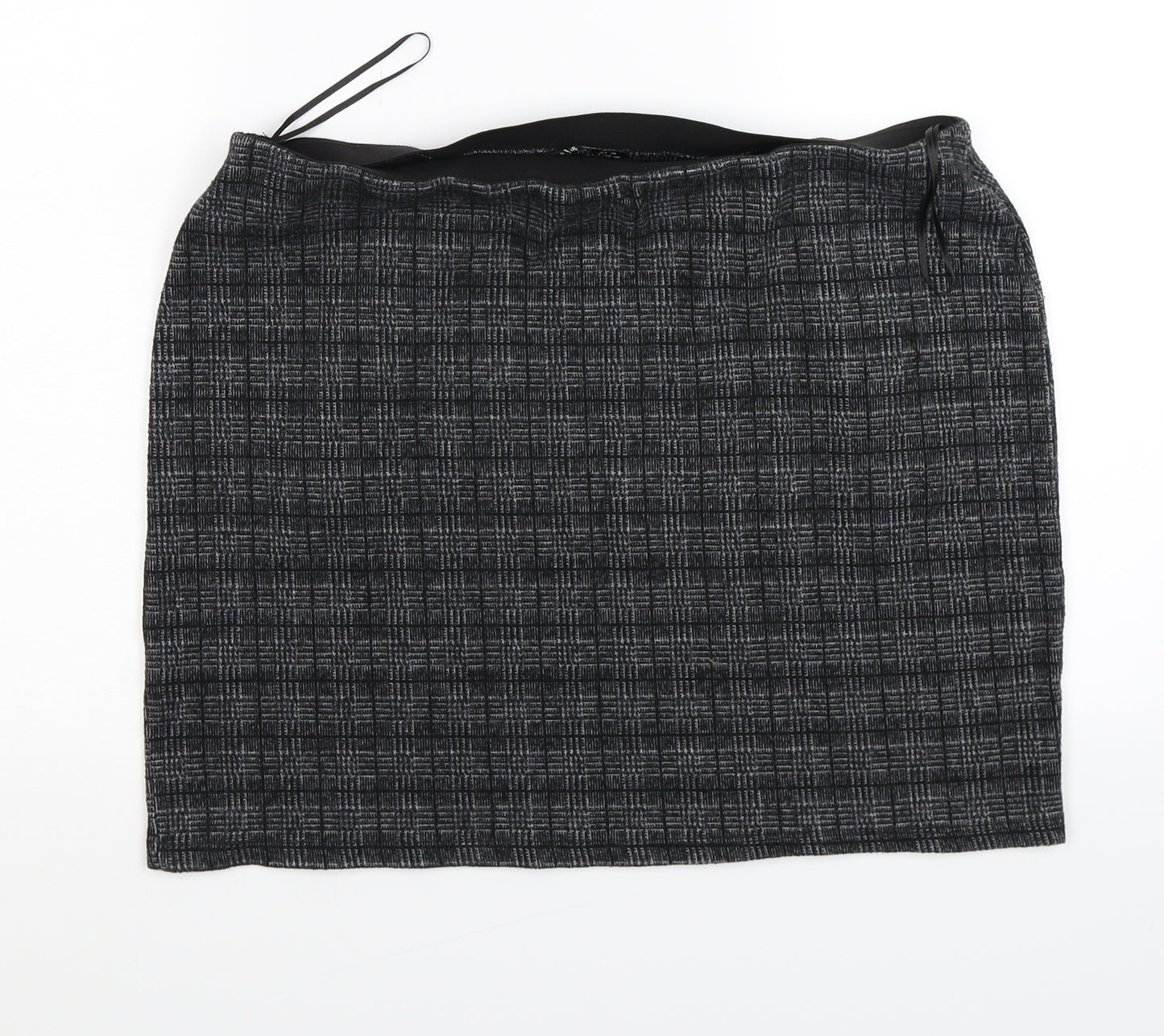 selevt Womens Grey Check Knit Skater Skirt Size 18