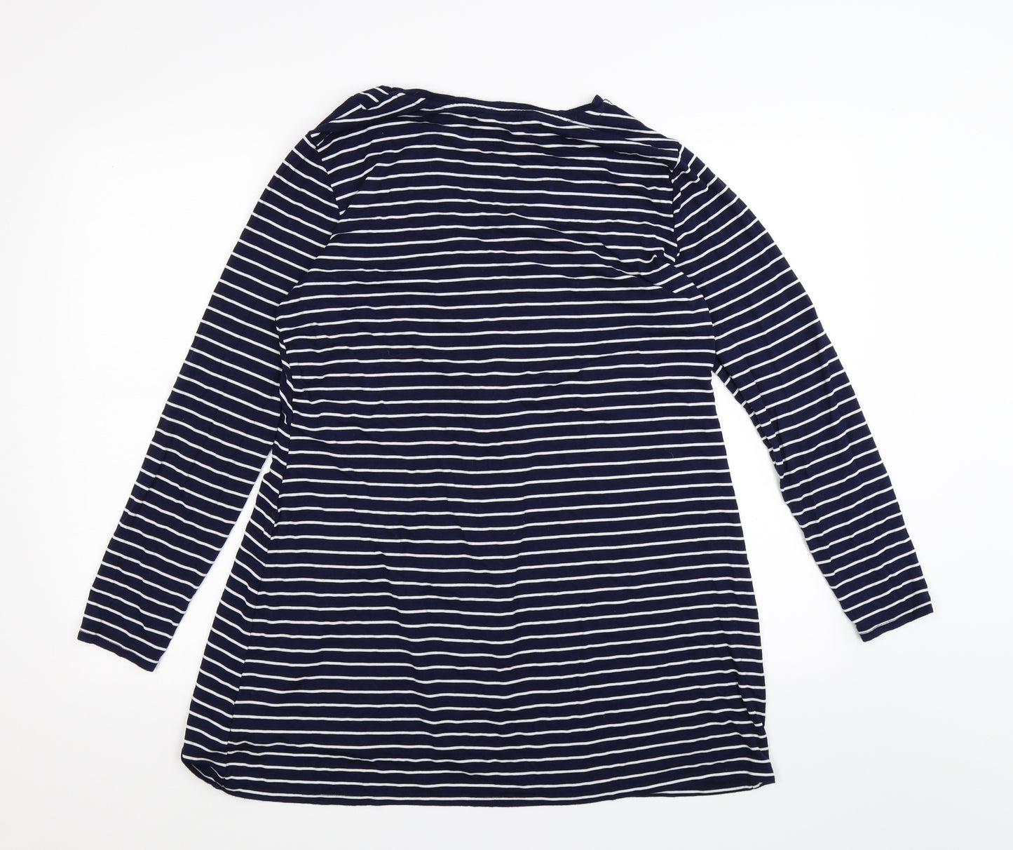 TU Womens Blue Striped  Tunic T-Shirt Size 16