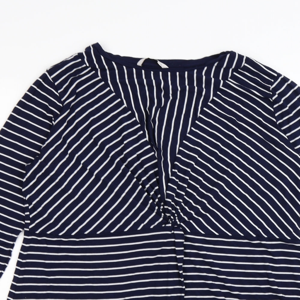 TU Womens Blue Striped  Tunic T-Shirt Size 16