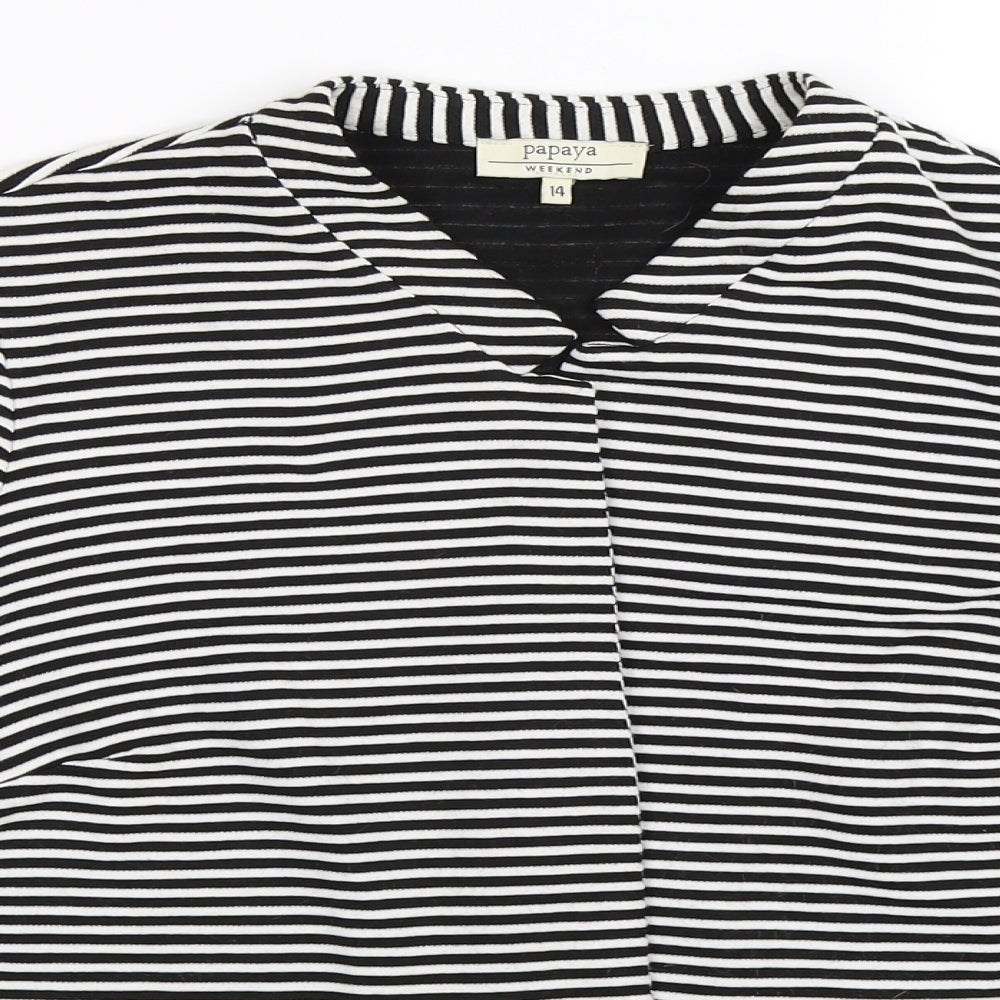 Papaya Womens Black Striped  Jacket  Size 14