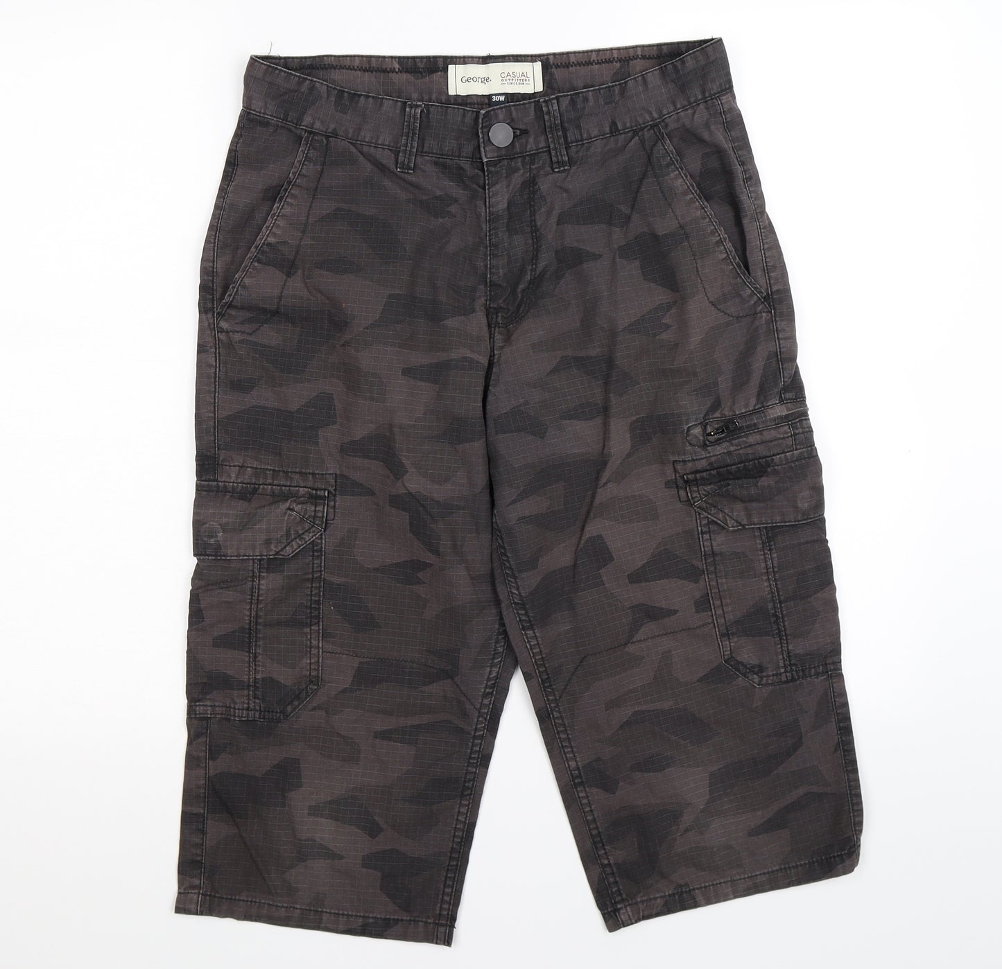 George Mens Brown Camouflage  Cargo Shorts Size 30