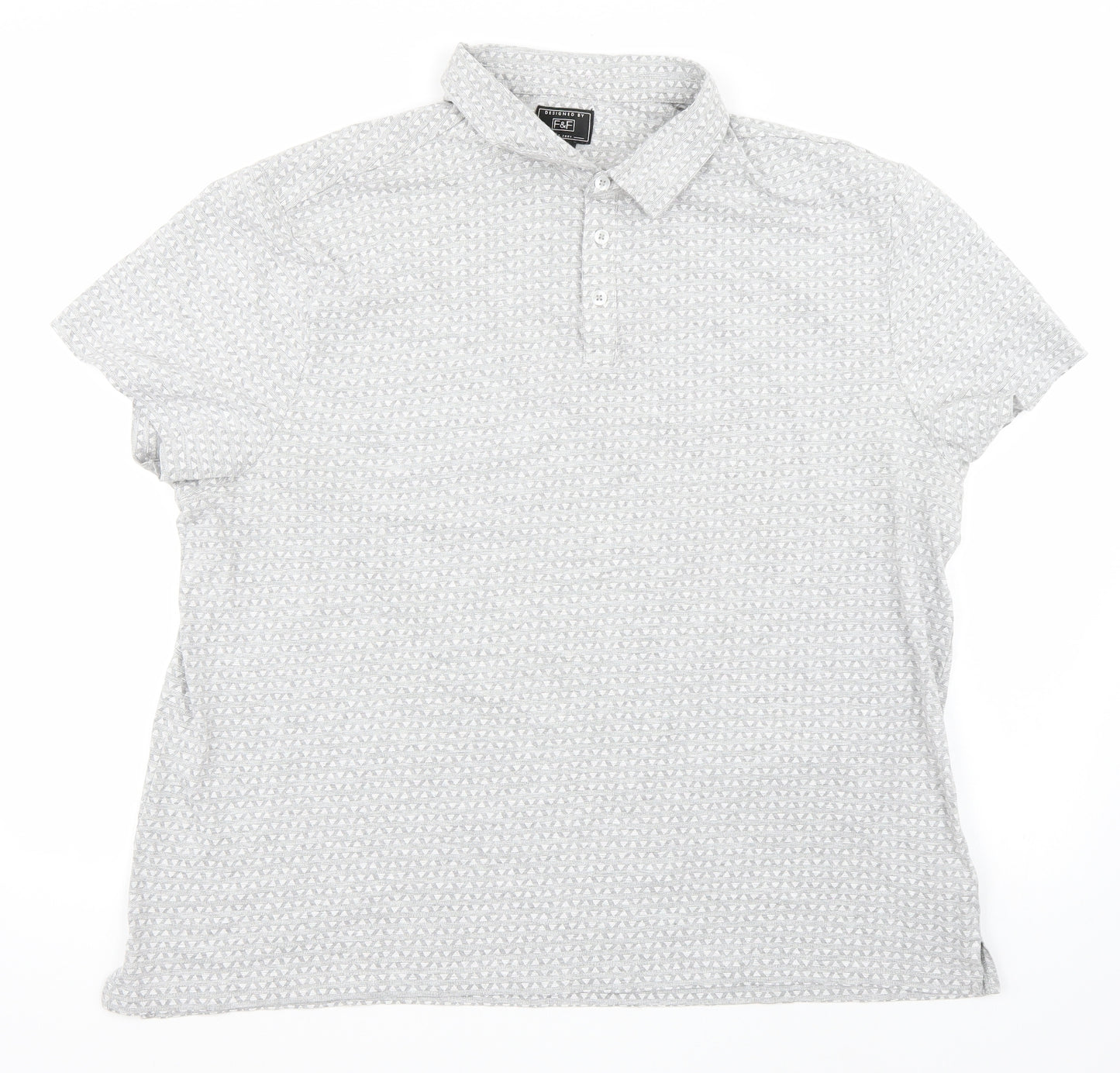 F&F Mens Grey Polka Dot   Polo Size 2XL