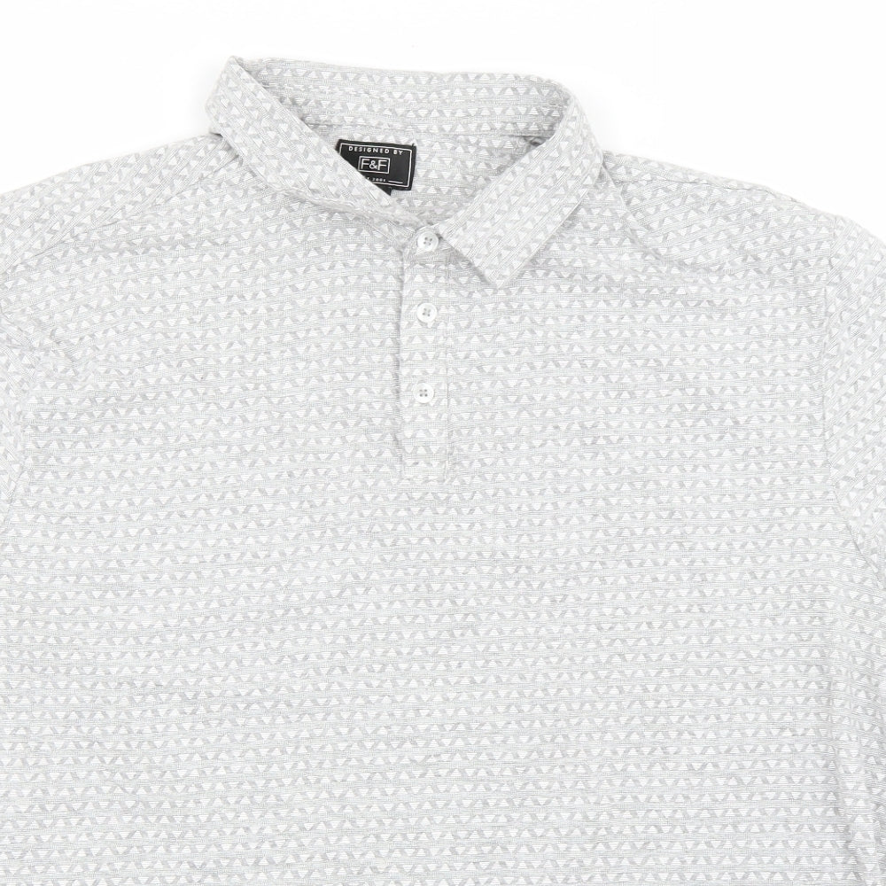 F&F Mens Grey Polka Dot   Polo Size 2XL
