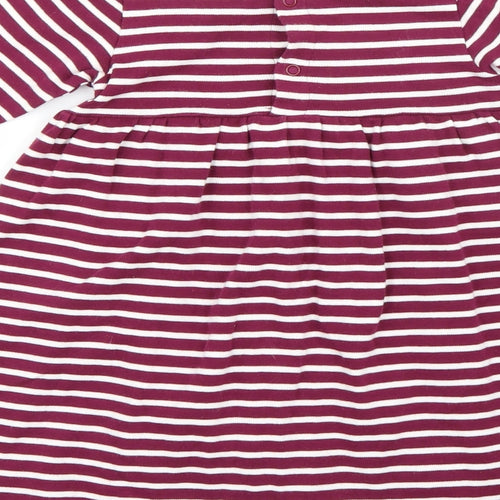 JoJo Maman Bébé Girls Purple Striped  Skater Dress  Size 3-4 Years