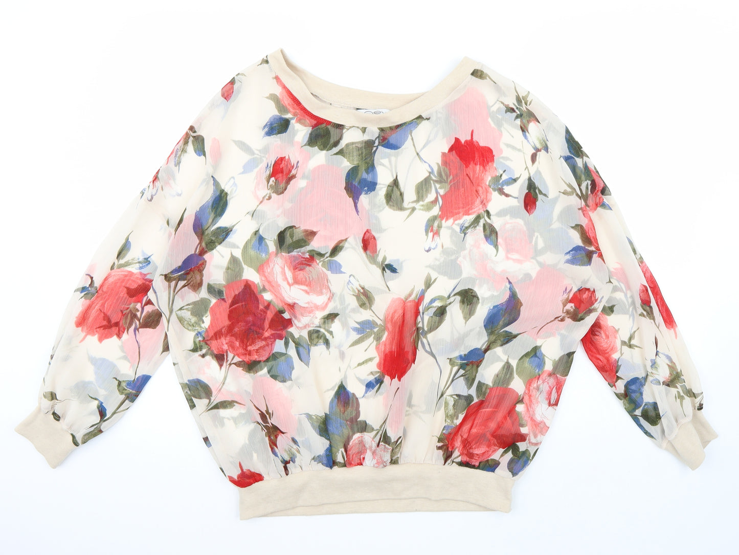 Newlook Womens Beige Floral  Basic Blouse Size M