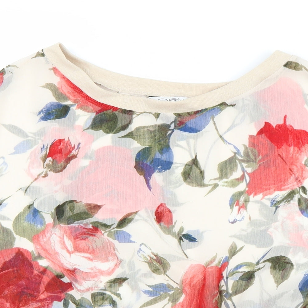 Newlook Womens Beige Floral  Basic Blouse Size M