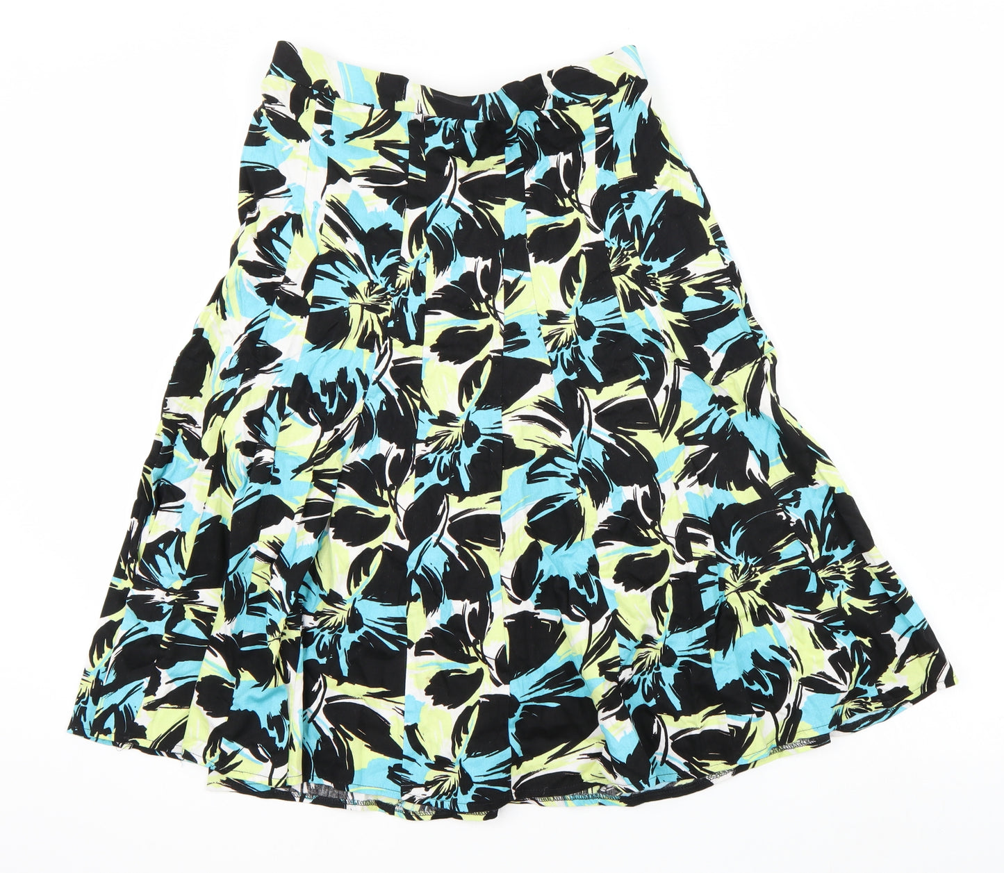 Being Casual Womens Blue Floral  Pleated Skirt Size 14