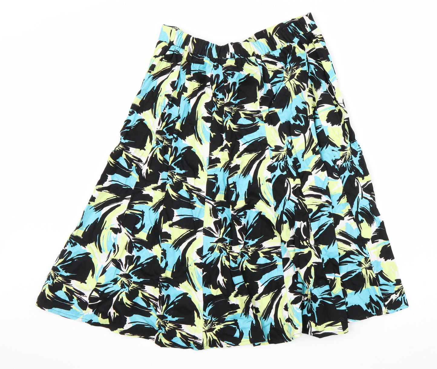 Being Casual Womens Blue Floral  Pleated Skirt Size 14