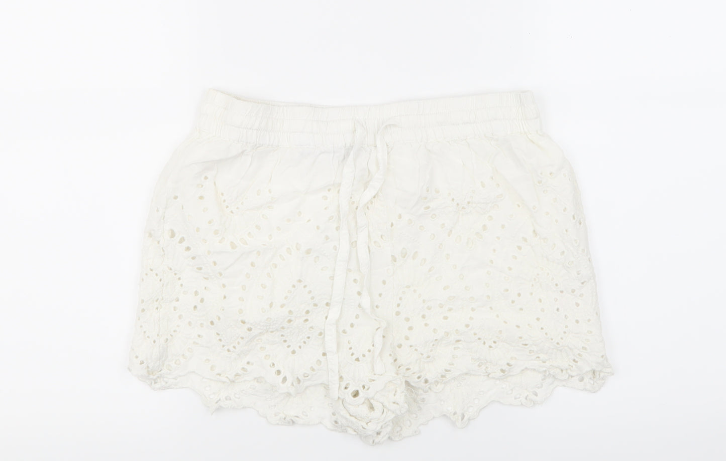 Top Shop Womens White   Hot Pants Shorts Size 10