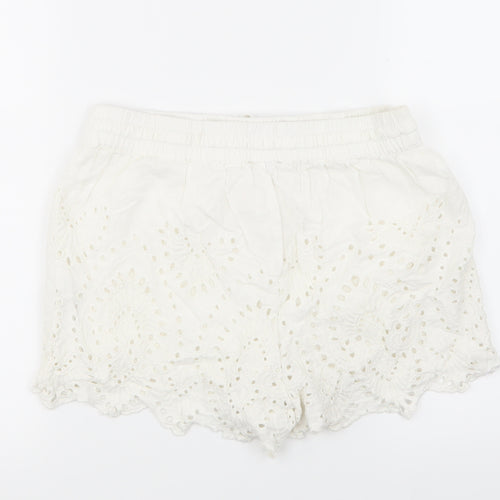 Top Shop Womens White   Hot Pants Shorts Size 10