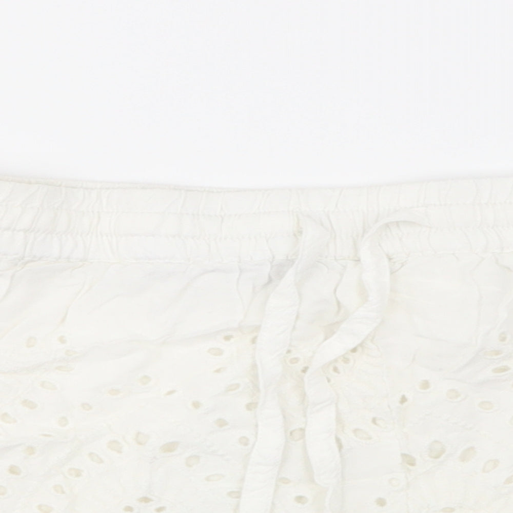 Top Shop Womens White   Hot Pants Shorts Size 10