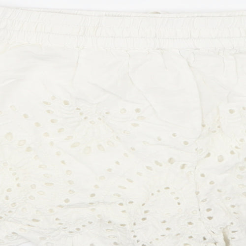 Top Shop Womens White   Hot Pants Shorts Size 10