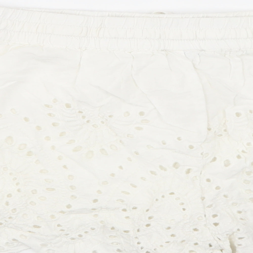 Top Shop Womens White   Hot Pants Shorts Size 10