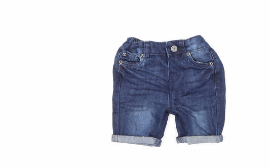 Front view of Primark boys’ blue denim cropped jeans, size 12-18, months
