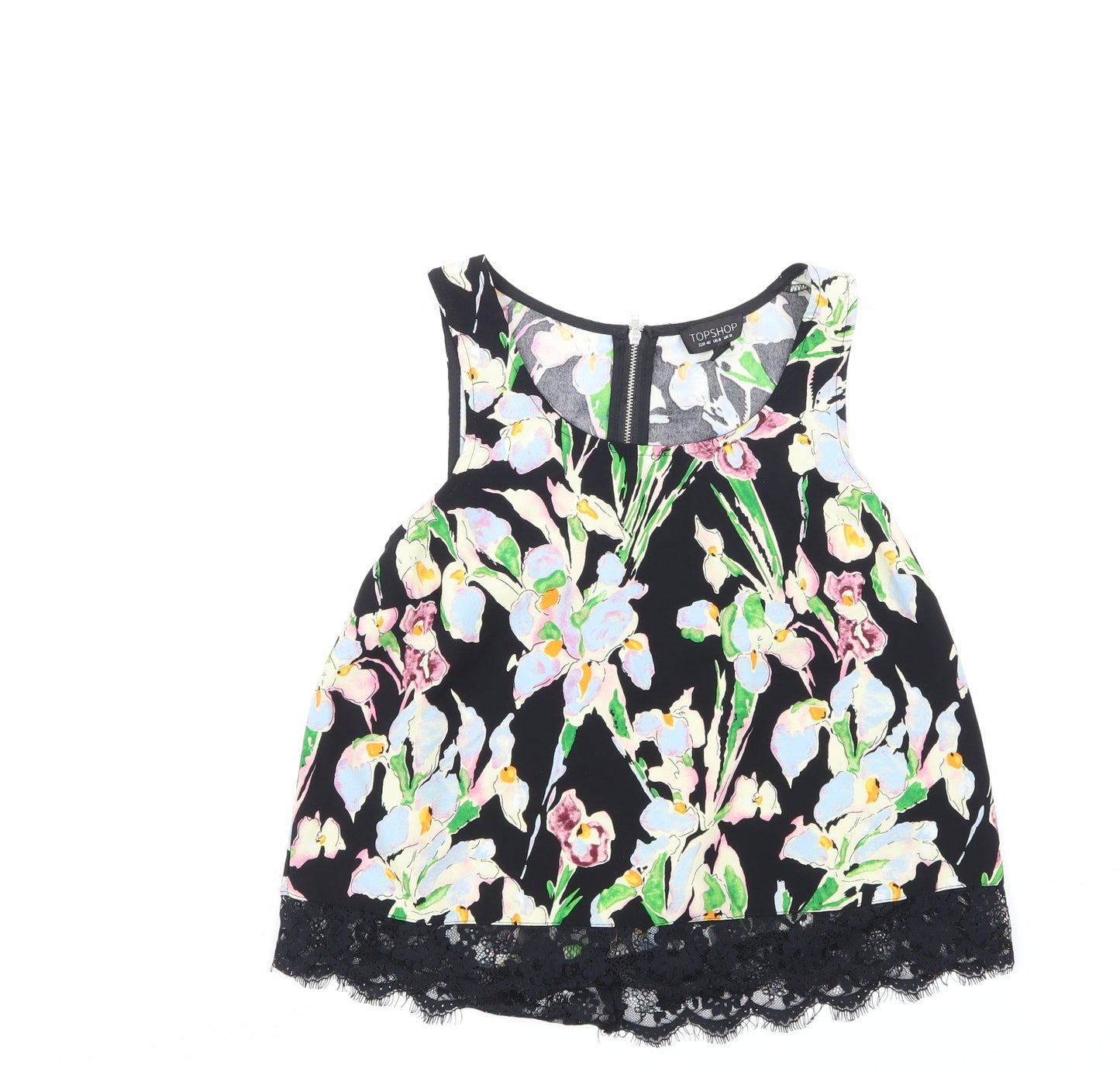 Top Shop Womens Multicoloured Floral  Tunic Blouse Size 12