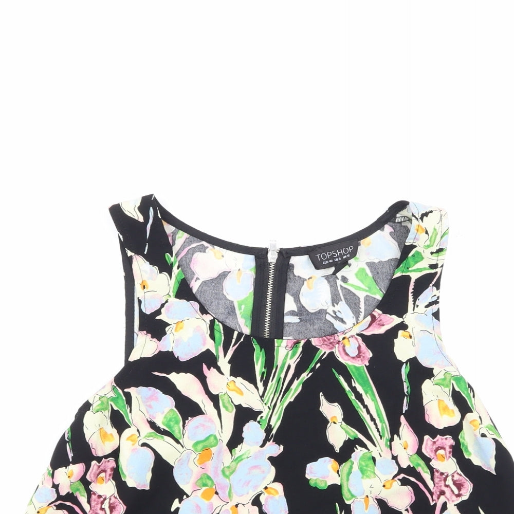 Top Shop Womens Multicoloured Floral  Tunic Blouse Size 12
