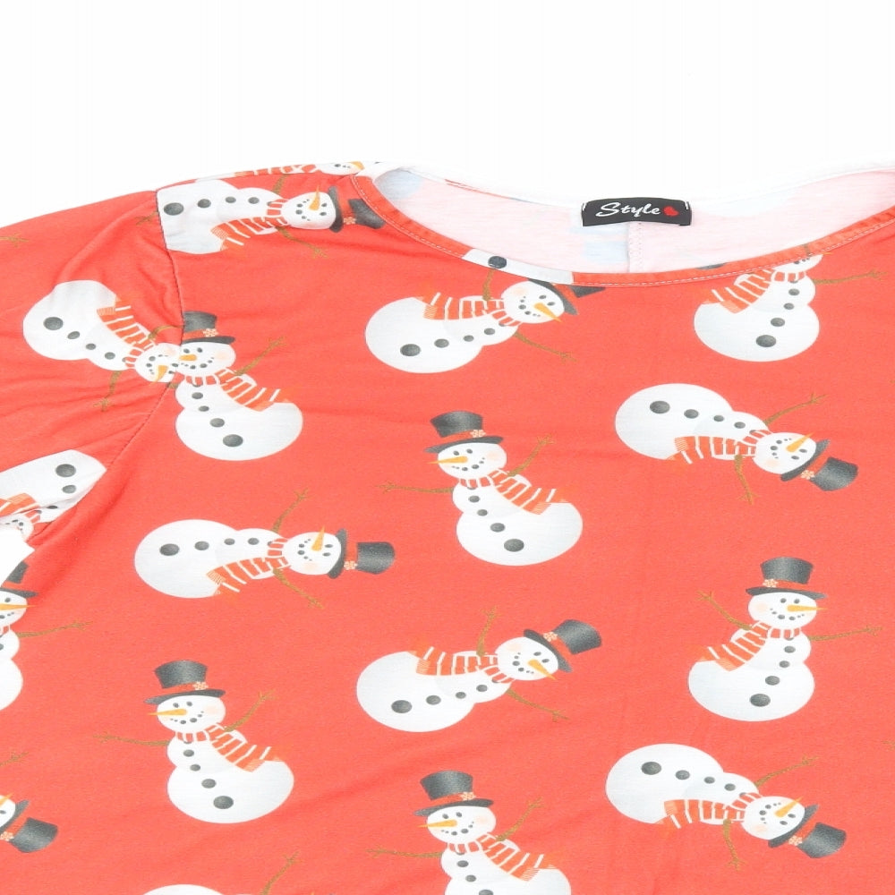 Style Womens Multicoloured Animal Print  T-Shirt Dress    - christmas