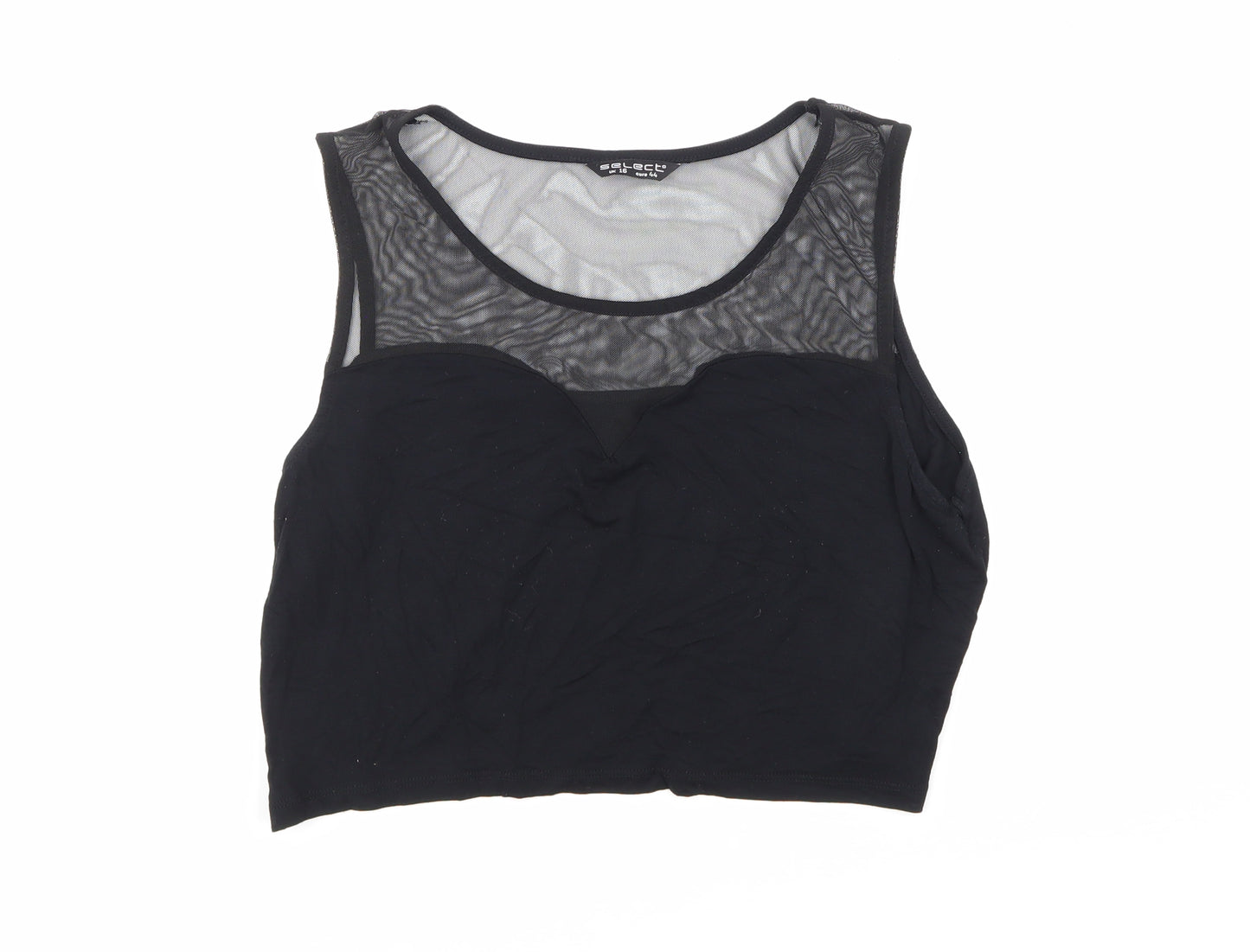 Select Womens Black   Cropped Blouse Size 16