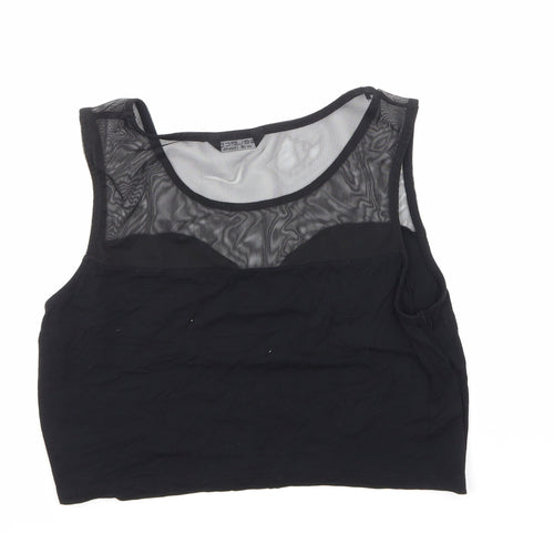 Select Womens Black   Cropped Blouse Size 16