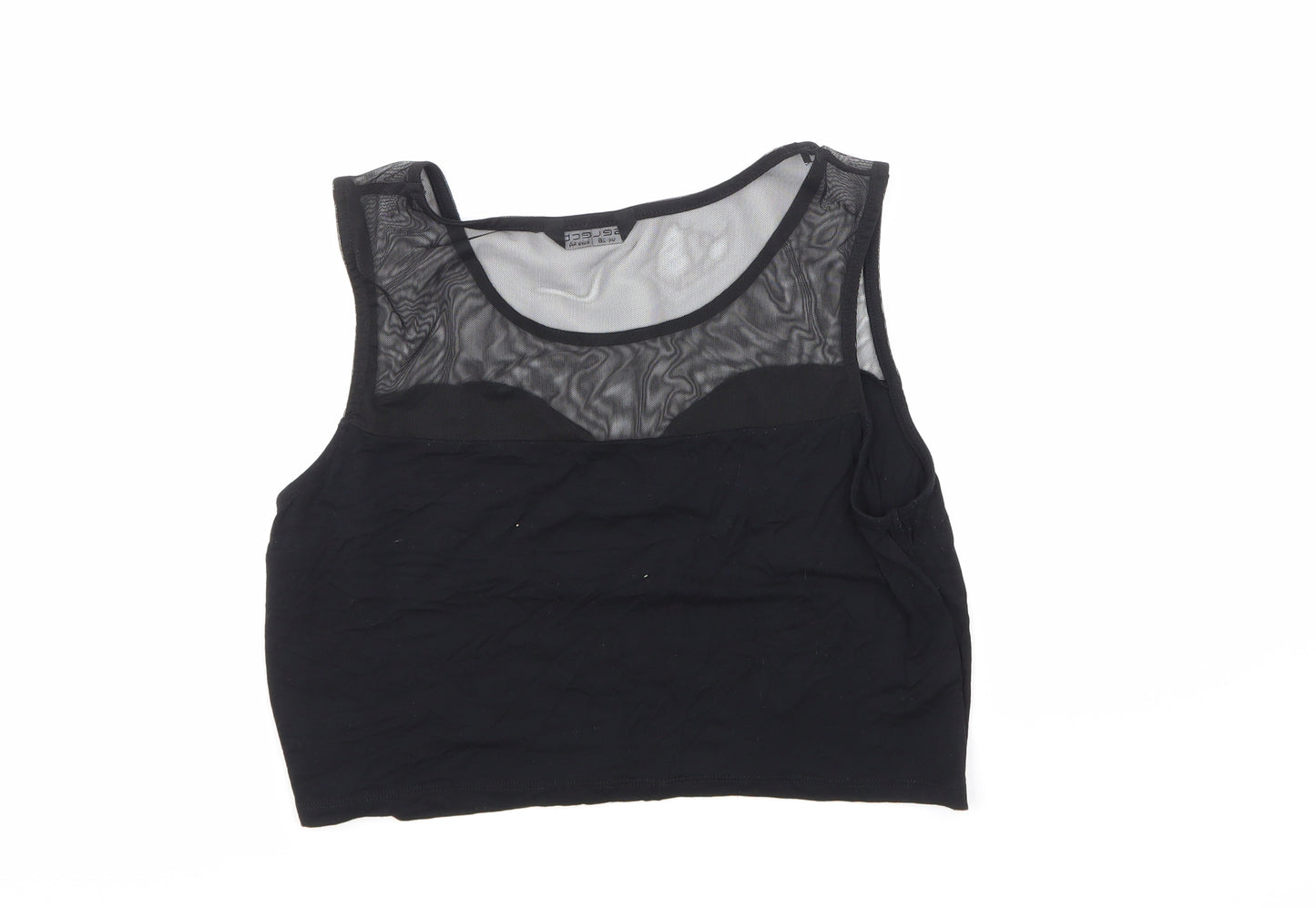 Select Womens Black   Cropped Blouse Size 16