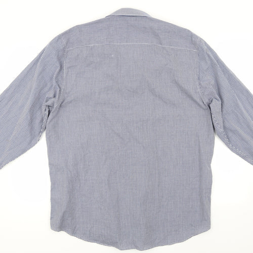 Primark Mens Blue Check   Button-Up Size 17.5