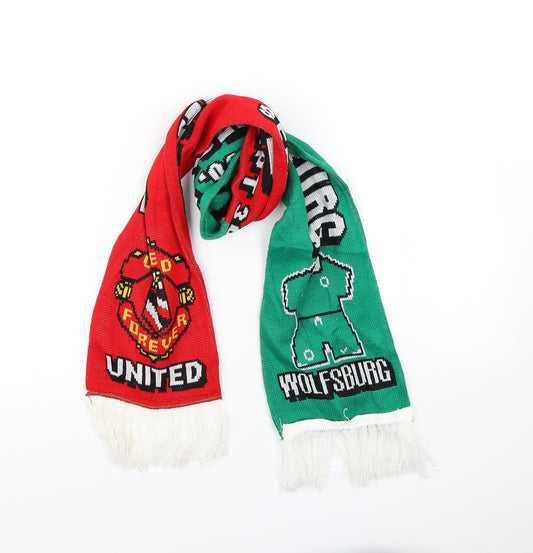 Front view of man united men’s red scarf one size - man united