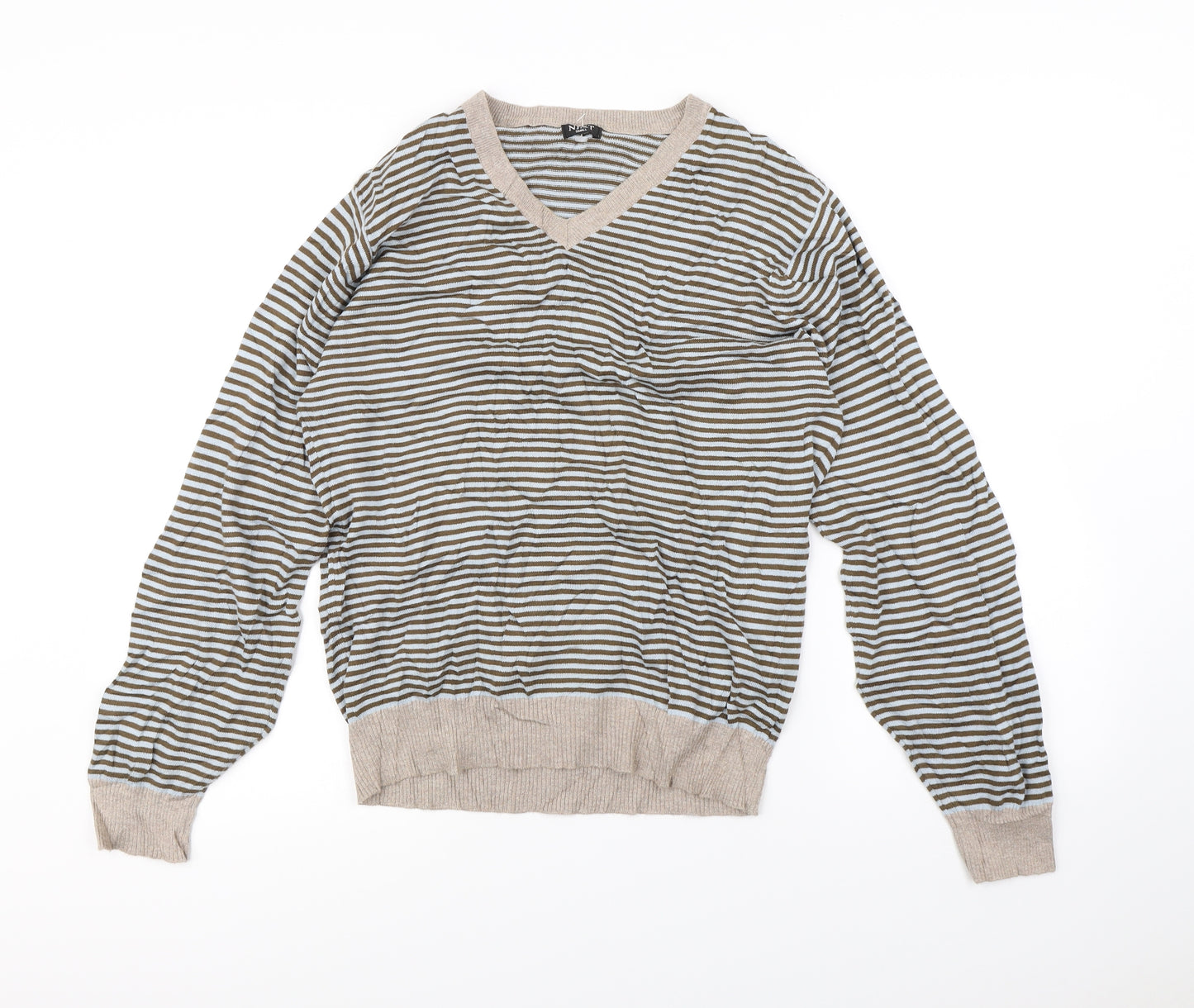 NEXT Womens Brown Striped  Pullover Sweatshirt Size S