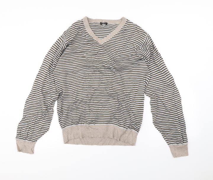 NEXT Womens Brown Striped  Pullover Sweatshirt Size S