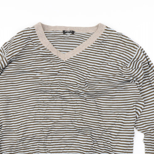 NEXT Womens Brown Striped  Pullover Sweatshirt Size S