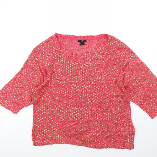 H&M Womens Pink   Pullover Jumper Size M