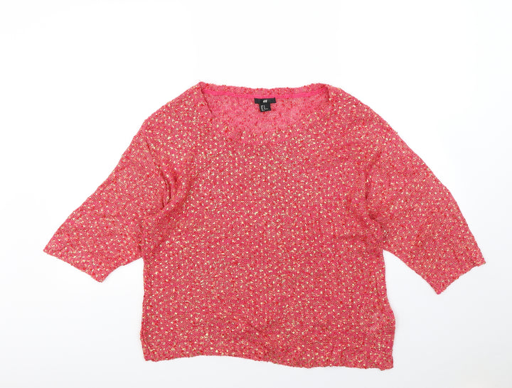 H&M Womens Pink   Pullover Jumper Size M